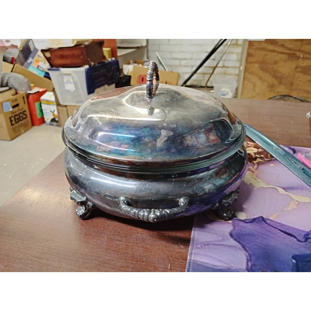 TOWLE, Silver Plate Round Covered Casserole, Footed